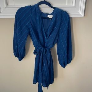 Navy jumpsuit with sleeves